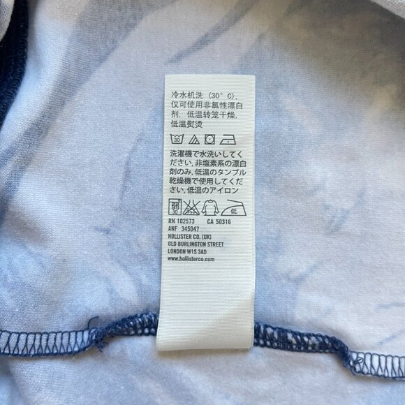 Hollister Skirt Large Blue Tropical Palm Leaf Hibiscus Floral Knit Back Zipper - Picture 7 of 7